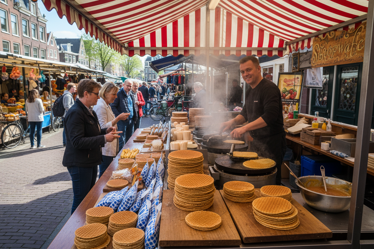 stroopwafels stand in Albert Kuyp market
